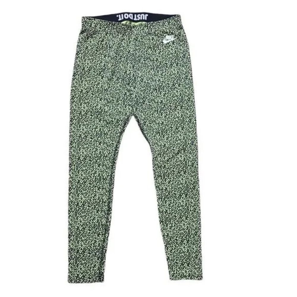 Nike Activewear Lime Green Animal Print Leggings • Size Medium